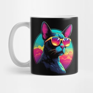 Retro Wave Cornish Rex Cat Shirt Mug